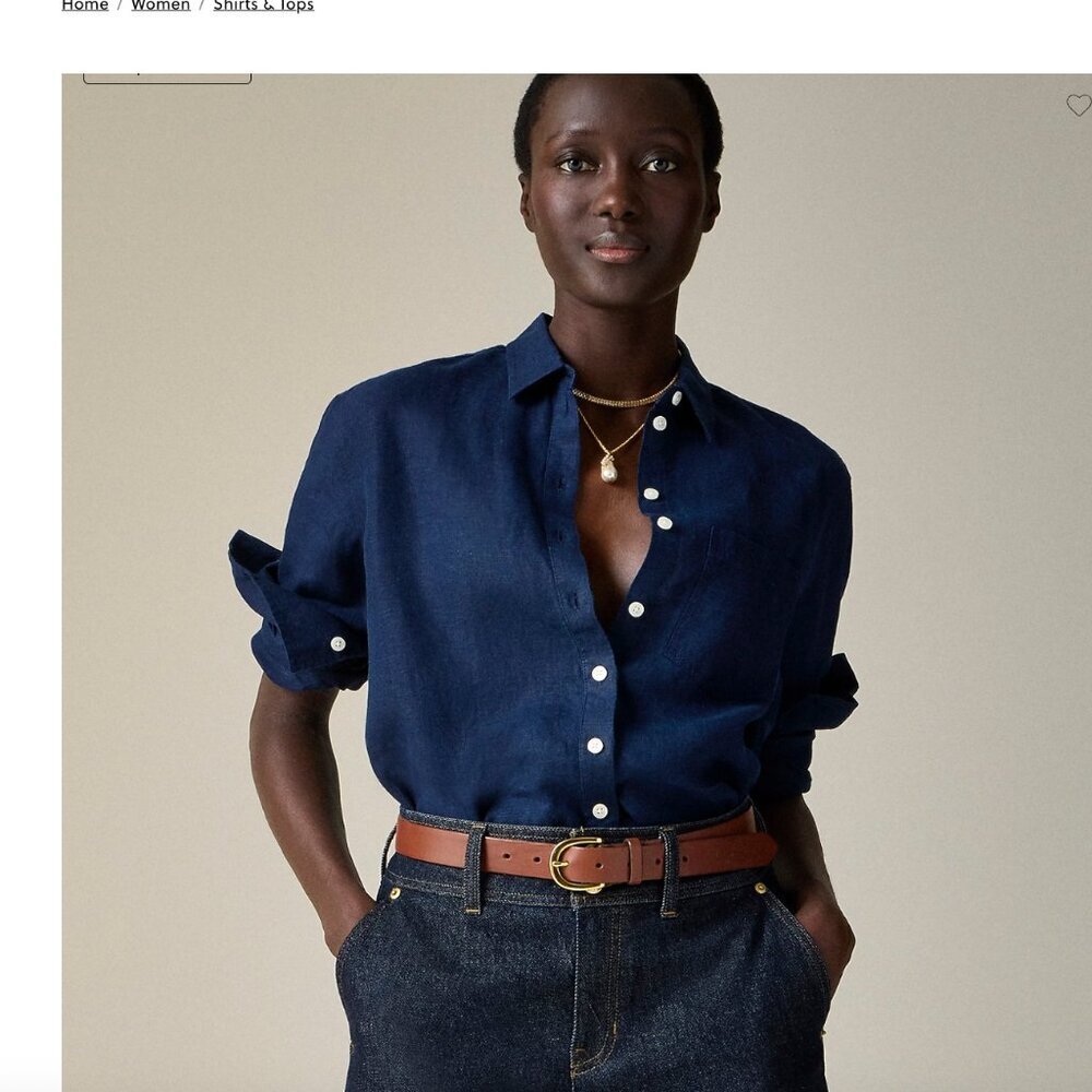 J crew women’s Garçon classic shirt in Baird McNutt Irish linen size 0P